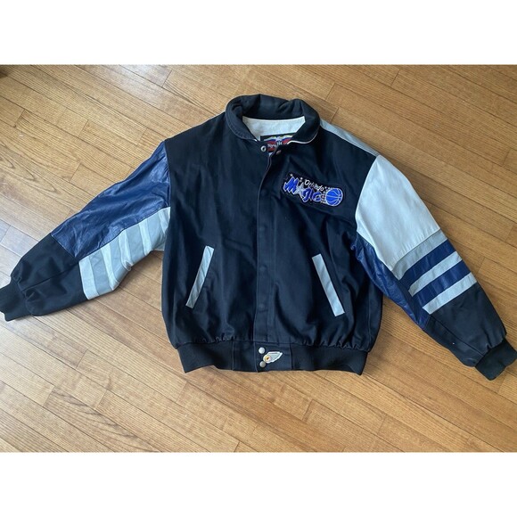 VTG 90s NBA Orlando Magic Jeff Hamilton Leather jacket Men M Shaq Penny Era RARE